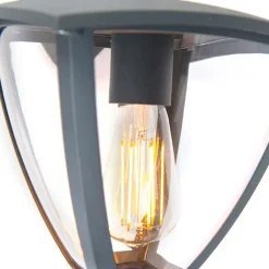 QAZQA Gartenbeleuchtung|Außenwandleuchten*Klassische Laterne für den Außenbereich mit dunkelgrauer Schutzart IP44 - Platar