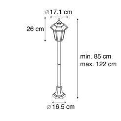 QAZQA Gartenbeleuchtung|Laternen Außen*Klassische Laterne Schwarz IP44 - New Haven
