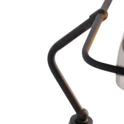 QAZQA Tischlampen|Wohnzimmerlampen*Klassische Notarlampe schwarz mit geräuchertem Spiegelglas - Banker