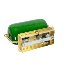 QAZQA Schlafzimmerlampen|Küchenlampen*Klassische Notar-Wandleuchte aus Messing mit grünem Glas – Banker