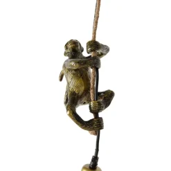 QAZQA Pendelleuchten|Wohnzimmerlampen*Klassische Pendelleuchte Gold mit Seil - Animal Monkey