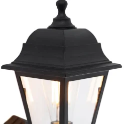 QAZQA Gartenbeleuchtung|Außenwandleuchten*Klassische schwarze Außenwandleuchte mit Bewegungsmelder – Capital