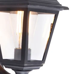 QAZQA Gartenbeleuchtung|Außenwandleuchten*Klassische schwarze Außenwandleuchte mit Bewegungsmelder – Capital