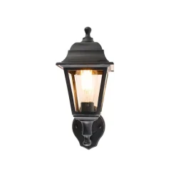 QAZQA Gartenbeleuchtung|Außenwandleuchten*Klassische schwarze Außenwandleuchte mit Bewegungsmelder – Capital