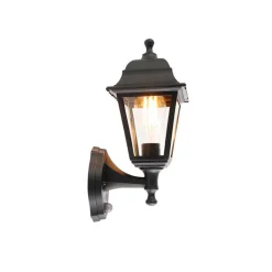 QAZQA Gartenbeleuchtung|Außenwandleuchten*Klassische schwarze Außenwandleuchte mit Bewegungsmelder – Capital