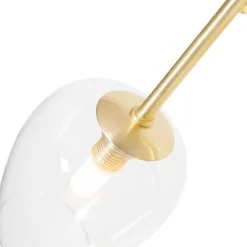 QAZQA Stehlampen|Wohnzimmerlampen*Klassische Stehlampe Gold mit Glas - Elien