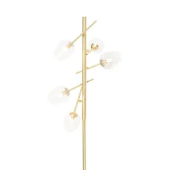 QAZQA Stehlampen|Wohnzimmerlampen*Klassische Stehlampe Gold mit Glas - Elien