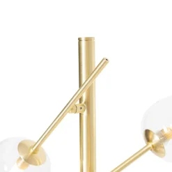 QAZQA Stehlampen|Wohnzimmerlampen*Klassische Stehlampe Gold mit Glas - Elien