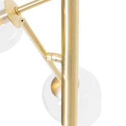 QAZQA Stehlampen|Wohnzimmerlampen*Klassische Stehlampe Gold mit Glas - Elien