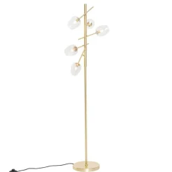 QAZQA Stehlampen|Wohnzimmerlampen*Klassische Stehlampe Gold mit Glas - Elien