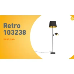 QAZQA Stehlampen|Wohnzimmerlampen*Klassische Stehlampe schwarz mit Gold und Leselicht - Retro