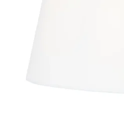 QAZQA Stehlampen|Wohnzimmerlampen*Klassische Stehlampe Stahl mit weißem Schirm verstellbar - Ladas