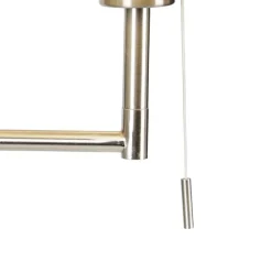 QAZQA Stehlampen|Wohnzimmerlampen*Klassische Stehlampe Stahl mit weißem Schirm verstellbar - Ladas