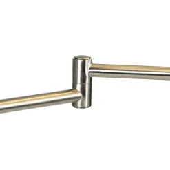 QAZQA Stehlampen|Wohnzimmerlampen*Klassische Stehlampe Stahl mit weißem Schirm verstellbar - Ladas