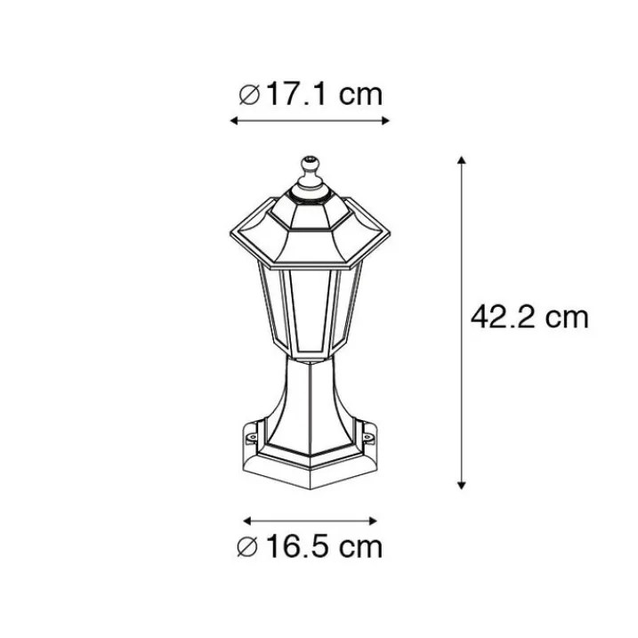 QAZQA Gartenbeleuchtung|Laternen Außen*Klassische Stehleuchte für den Außenbereich schwarz 42,2 cm IP44 - New Haven