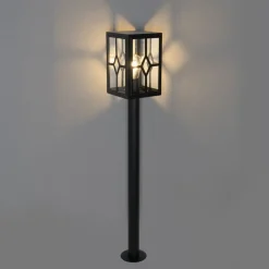 QAZQA Gartenbeleuchtung|Laternen Außen*Klassische Stehleuchte für den Außenbereich schwarz 100 cm IP44 - Dover