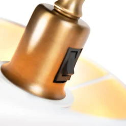 QAZQA Lampen Für Dein Homeoffice|Schlafzimmerlampen*Klassische Stehleuchte mit weißem Lampenschirm - Ashley