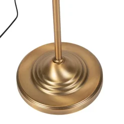 QAZQA Lampen Für Dein Homeoffice|Schlafzimmerlampen*Klassische Stehleuchte mit weißem Lampenschirm - Ashley