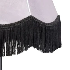 QAZQA Stehlampen|Wohnzimmerlampen*Klassische Stehleuchte schwarz mit Granny B Schirm grau - Simplo