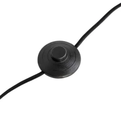 QAZQA Stehlampen|Wohnzimmerlampen*Klassische Stehleuchte schwarz mit Granny B Schirm grau - Simplo