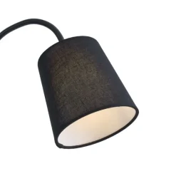 QAZQA Lampen Für Dein Homeoffice|Stehlampen*Klassische Stehleuchte schwarz mit schwarzem Lampenschirm und Leselicht - Retro