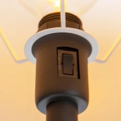 QAZQA Lampen Für Dein Homeoffice|Stehlampen*Klassische Stehleuchte schwarz mit schwarzem Lampenschirm und Leselicht - Retro