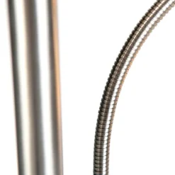 QAZQA Lampen Für Dein Homeoffice|Stehlampen*Klassische Stehleuchte Stahl mit grauem Lampenschirm und Leselicht - Retro