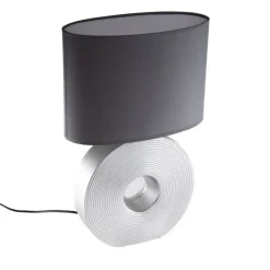 Honsel Tischlampen|Esszimmerlampen*Klassische Tischlampe grau mit Stahl - Ollo