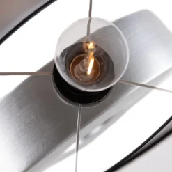 Honsel Tischlampen|Esszimmerlampen*Klassische Tischlampe grau mit Stahl - Ollo