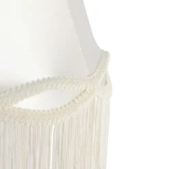 QAZQA Tischlampen|Wohnzimmerlampen*Klassische Tischlampe Messing mit Granny-Schirm creme 30 cm - Simplo