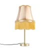 QAZQA Schlafzimmerlampen|Küchenlampen*Klassische Tischlampe Messing mit Granny-Schirm gold 30 cm - Simplo