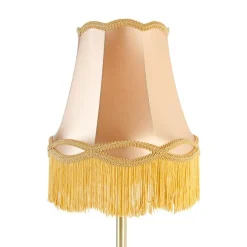 QAZQA Schlafzimmerlampen|Küchenlampen*Klassische Tischlampe Messing mit Granny-Schirm gold 30 cm - Simplo