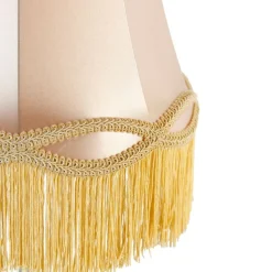 QAZQA Schlafzimmerlampen|Küchenlampen*Klassische Tischlampe Messing mit Granny-Schirm gold 30 cm - Simplo