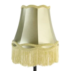 QAZQA Tischlampen|Wohnzimmerlampen*Klassische Tischlampe schwarz mit Granny-Schirm grün 30 cm - Simplo