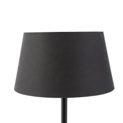 QAZQA Tischlampen|Wohnzimmerlampen*Klassische Tischlampe schwarz mit schwarzem Schirm 32 cm - Simplo