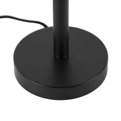 QAZQA Tischlampen|Wohnzimmerlampen*Klassische Tischlampe schwarz mit schwarzem Schirm 32 cm - Simplo