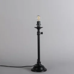 QAZQA Leuchten Ohne Schirm|Tischlampen*Klassische Tischlampe schwarz ohne Schirm verstellbar - Accia