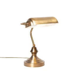 QAZQA Küchenlampen|Tischlampen*Klassische Tischlampe/Notarlampe Bronze - Banker