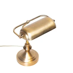 QAZQA Küchenlampen|Tischlampen*Klassische Tischlampe/Notarlampe Bronze - Banker