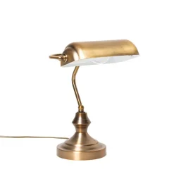 QAZQA Küchenlampen|Tischlampen*Klassische Tischlampe/Notarlampe Bronze - Banker