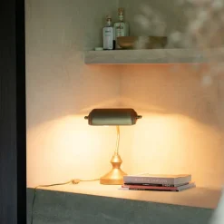 QAZQA Küchenlampen|Tischlampen*Klassische Tischlampe/Notarlampe Bronze - Banker