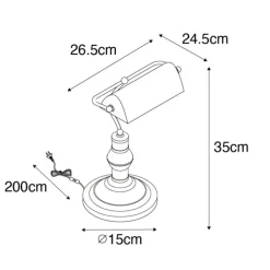 QAZQA Küchenlampen|Tischlampen*Klassische Tischlampe/Notarlampe Bronze - Banker