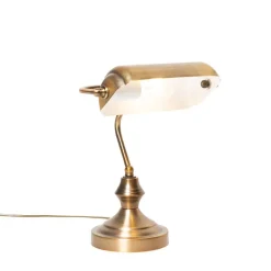 QAZQA Küchenlampen|Tischlampen*Klassische Tischlampe/Notarlampe Bronze - Banker