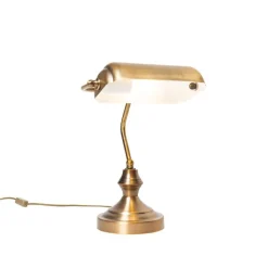 QAZQA Küchenlampen|Tischlampen*Klassische Tischlampe/Notarlampe Bronze - Banker