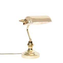 QAZQA Schlafzimmerlampen|Küchenlampen*Klassische Tischlampe/Notarlampe Messing - Banker