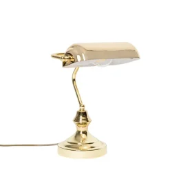 QAZQA Schlafzimmerlampen|Küchenlampen*Klassische Tischlampe/Notarlampe Messing - Banker