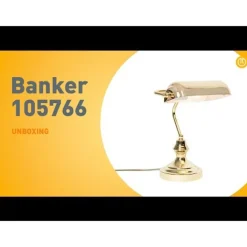 QAZQA Schlafzimmerlampen|Küchenlampen*Klassische Tischlampe/Notarlampe Messing - Banker