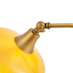 QAZQA Tischlampen|Schlafzimmerlampen*Klassische Tischleuchte Bronze mit orangefarbenem Opalglas - Clerk