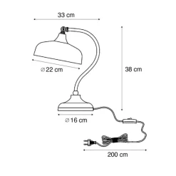 QAZQA Tischlampen|Schlafzimmerlampen*Klassische Tischleuchte Bronze mit grünem Opalglas - Clerk