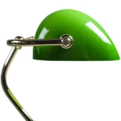 QAZQA Schlafzimmerlampen|Wohnzimmerlampen*Klassische Tischleuchte/Notarleuchte aus Messing mit grünem Glas - Banker